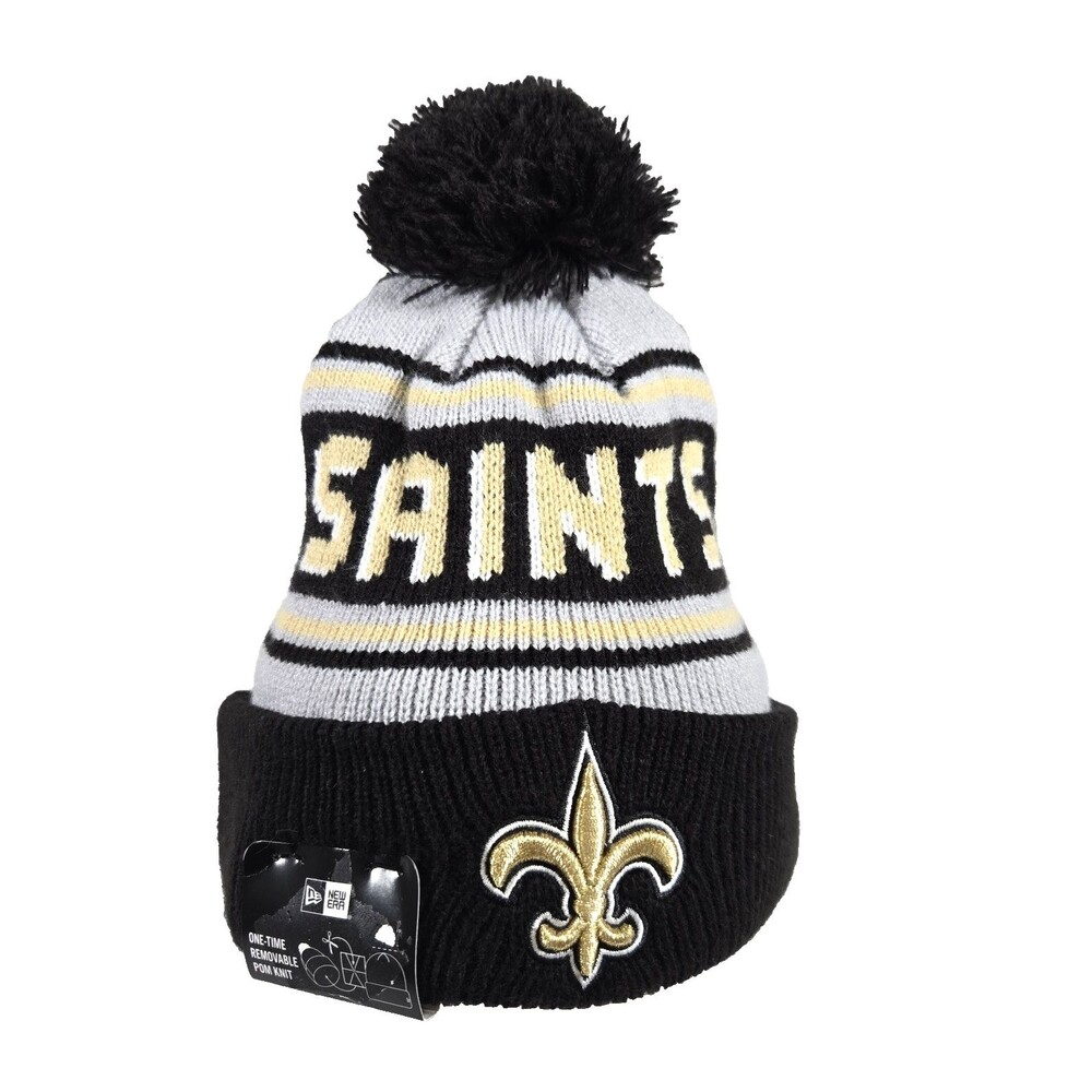 New Orleans Saints Hat Cap Beanie New Era One Size Knit Lined Winter Pom NWT